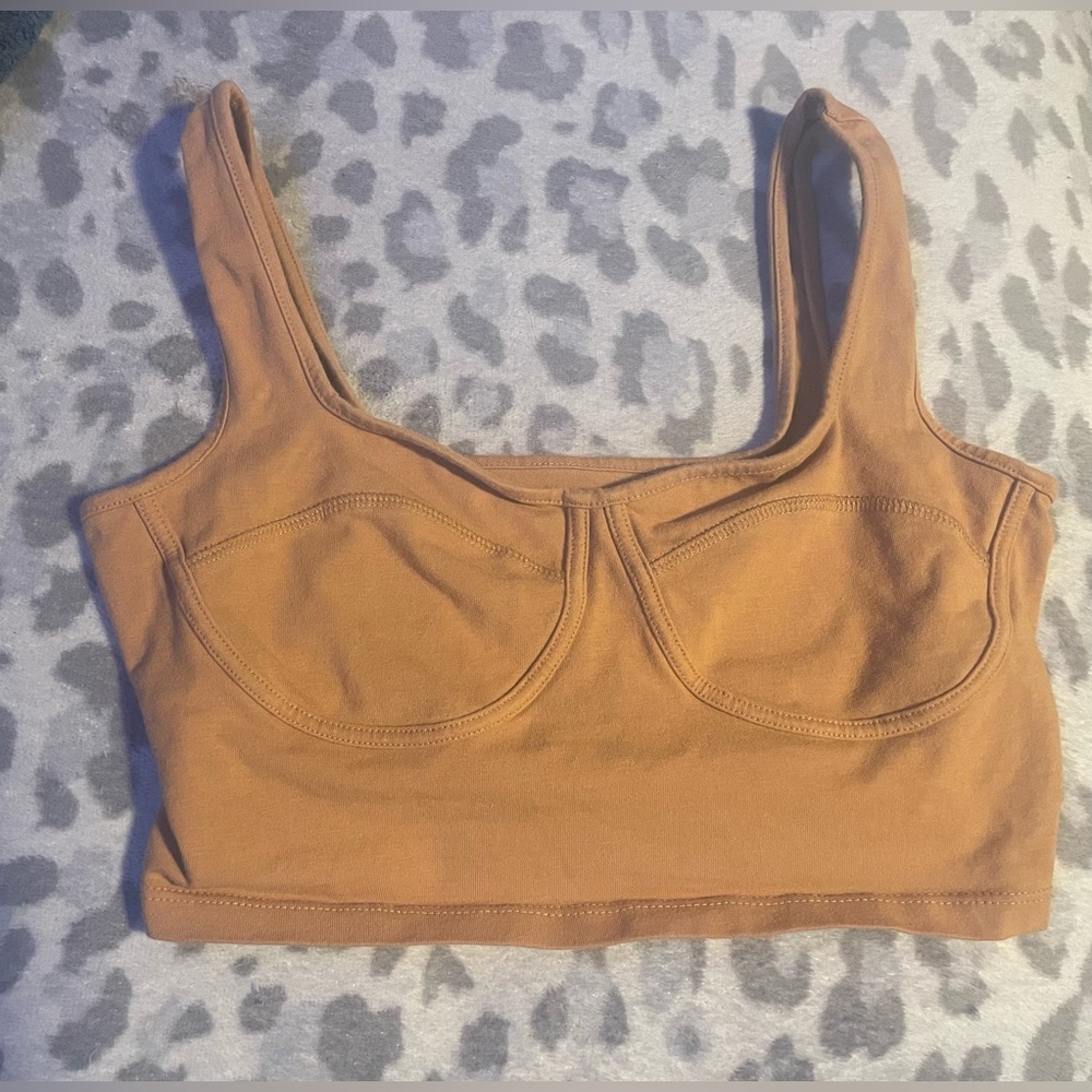 Khaki crop top corset top